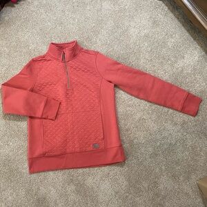 L.L. Bean Pink Cowl Neck Quilted Sweater